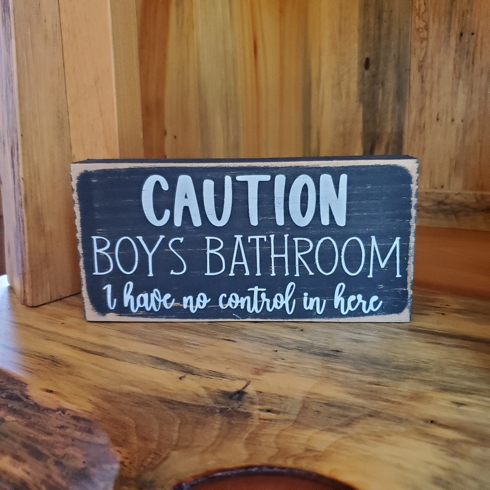 Handmade Rustic Funny Bathroom Wood Sign